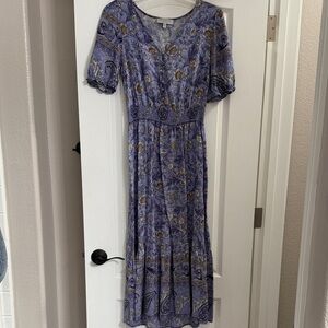 Lavender Floral Midi Dress